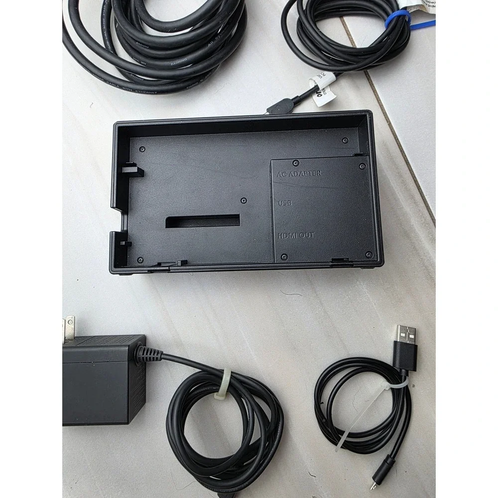 Nintendo Switch Docking Station HAC-007 Black AC Adapter HDMI USB-C Cables W2